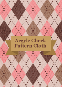 Argyle Check Pattern Cloth Pink-Moca