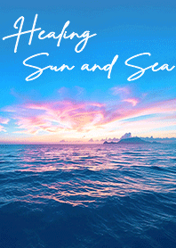 Healing sunset sky and sea 4 - blue