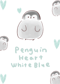 penguin light blue heart white and blue.