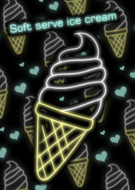 Soft serve ice cream -Neon style-