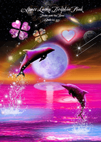 Space Lucky Dolphin Strawberry moon