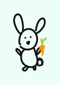 Lovely Spring Bunny with Carrot Blue