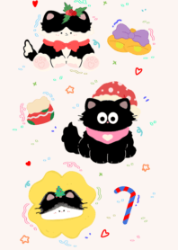 black cat wearing a hat