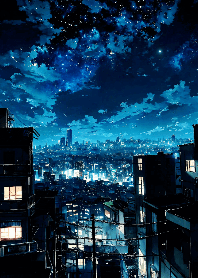 City's night sky stars