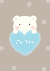 mokomoko heart -bear- mocha dot 2