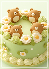 Lime Blossom Bear Cake JP