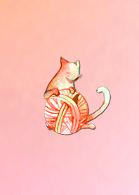 Summer watercolor cat 6