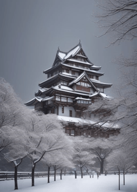 A castle in winter snow bD35d6
