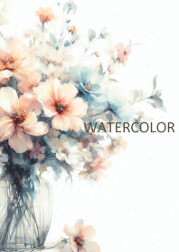 WATERCOLOR-PINK BLUE FLOWER