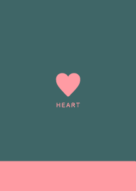 Simple Heart /Blue Green&Peach Pink 03