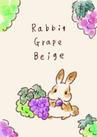 簡單 兔子 葡萄 米色