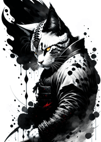 Ink wash cat samurai 1F4Ad3