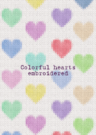 Colorful hearts embroidered 85