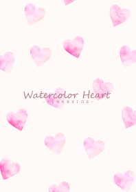 Watercolor Heart -PINKBEIGE- 24