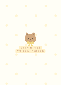 Brown Cat Yellow Ribbon