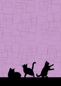 cat silhouette on light purple JP