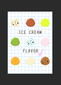 ICE CREAM FLAVOR GRAPH PAPER/CHARCOAL