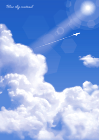 願いが叶う☆青空と飛行機雲