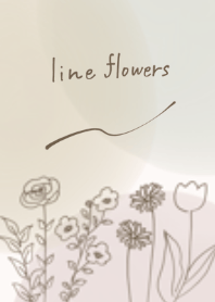 Adult fashionable line art flowers