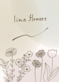 大人おしゃれな線画のお花