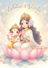 LAKSHMI & GANESHA (Pink)