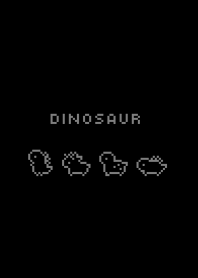 Pixel Dinosaur /black, gray line
