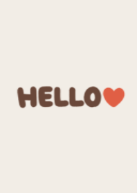 HELLO!/Beige and red hearts