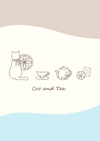 Cat and Tea* -blue- wave