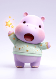 Cute chubby hippo Christmas 2_86