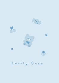 Bear and items(pattern)/aqua blue