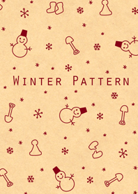 冬のアイテムパターン 〜クラフト紙