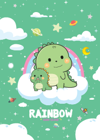 เจ้าไดโน เมฆสายรุ้ง สีเขียวพาสเทล