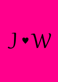 Initial "J & W" Vivid pink & black.