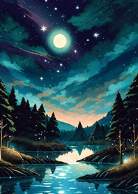 Beautiful starry night view#1412