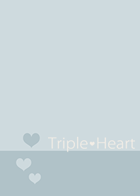 triple heart*dusty blue