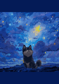 印象派黑柴犬 印象派黑柴犬