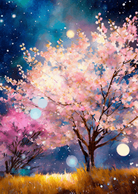 Beautiful night cherry blossoms#803