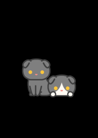 Black Fold Cat*darkmode*short-haired*