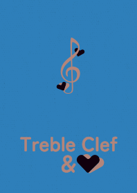 Treble Clef&heart blue
