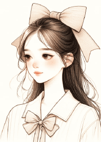 蝶ネクタイをした女の子 V