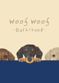 Woof Woof - Dachshund - NAVY BLUE