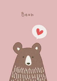 北欧のクマデザイン・くすみピンク