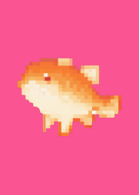Goldfish Pixel Art Theme  Pink 01