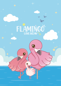 Flamingo On The Sea Lovely