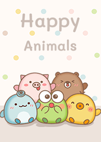 Happy animals pastel mini