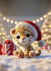 Santa Golden Tiger Cub in Christmas - jp