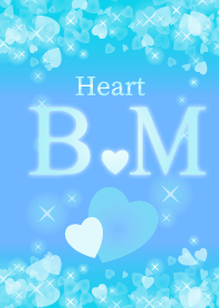 B&Mイニシャル運気UP!幸せのハート青ブルー