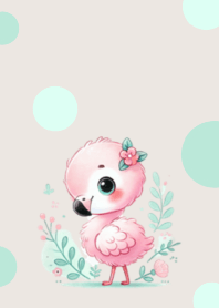 ベージュ フラミンゴ テーマ