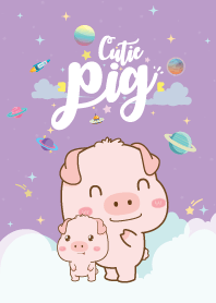 เจ้าหมูน้อย เบบี๋ กาแล็กซีสีม่วงน่ารัก