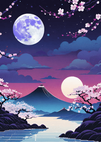 浮世絵 山海桜花月 oJKy1